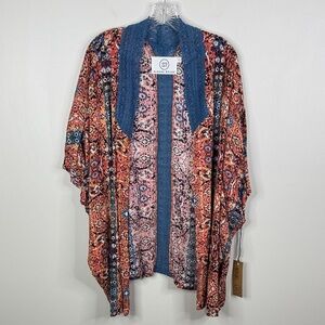 Sloane Rouge Women's XS/S Open Front Boho Floral Chic Kimono